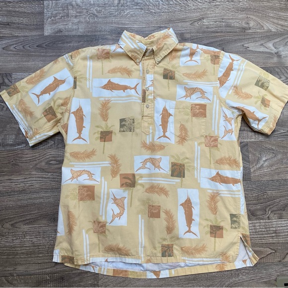Reyn Spooner Vintage Swordfish Half Button Shirt - Picture 9 of 11